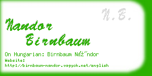 nandor birnbaum business card